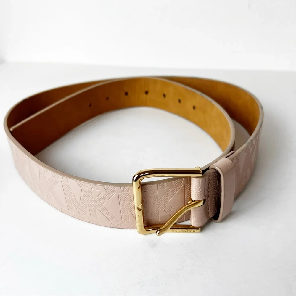 SZ L Michael Kors Pink Monogram Patent Belt - Picture 7 of 8